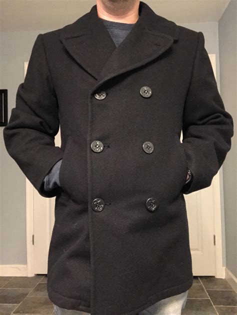 authentic navy peacoat.